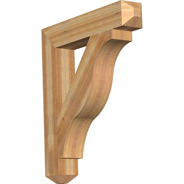Ekena Millwork 6 in. x 40 in. x 36 in. Western Red Cedar Funston Craftsman Rough Sawn Bracket
