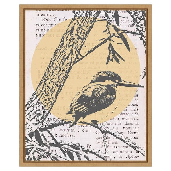 Amanti Art Tweet Tweet II by Alonzo Saunders 16 in. W x 20 in. H. Canvas Wall Art Print Framed in Brown