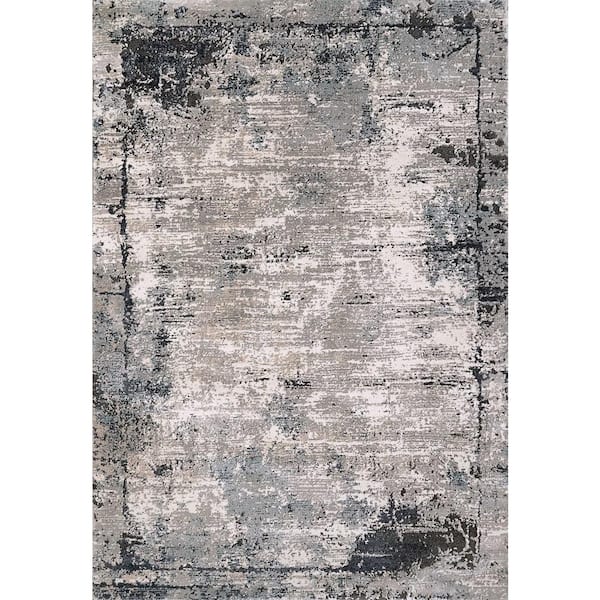 Dynamic Rugs Riley 5 ft. 3 in. X 7 ft. 7 in. Grey/Blue Abstract Indoor Area Rug
