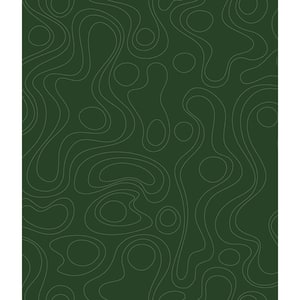 Green Emily Rayna Lineation Peel and Stick Wallpaper Roll