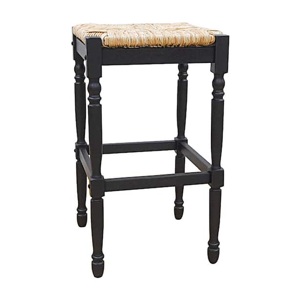 Hawthorne 29 in. Antique Black Bar Stool