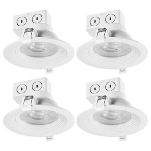 5 in. 3000K New Construction/Remodel IC Rated White Integrated LED Recessed Lighting Kit (4-Pack)