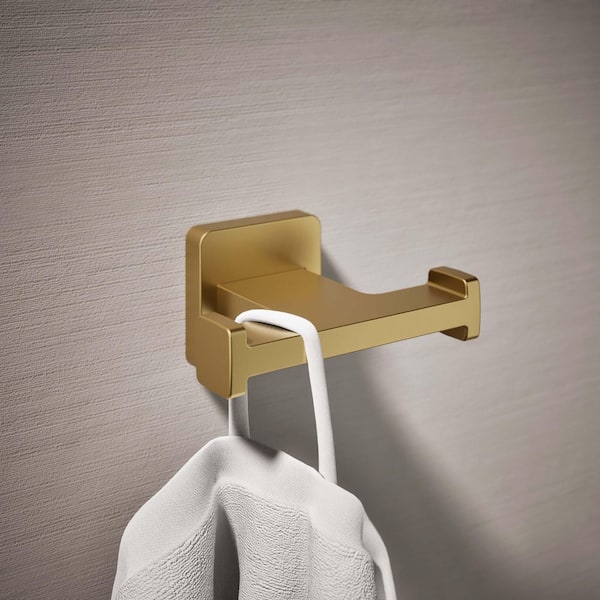 Mavera Wall Mounted Knob Robe Hook in Vibrant Brushed Moderne Brass