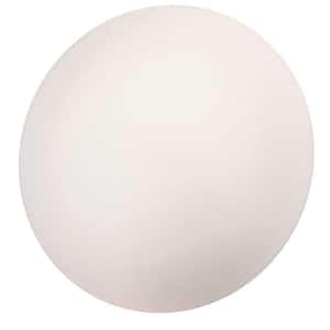 Ella 13.75 in. W x 4.88 in. H 2-Light White Ceiling Flush Mount with Round White Glass Shade
