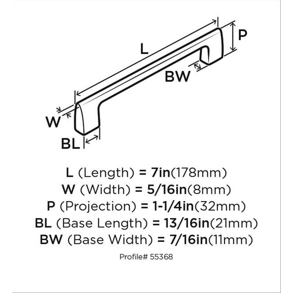 Matte Black Steel 6-5/16" Modern Bar Pull