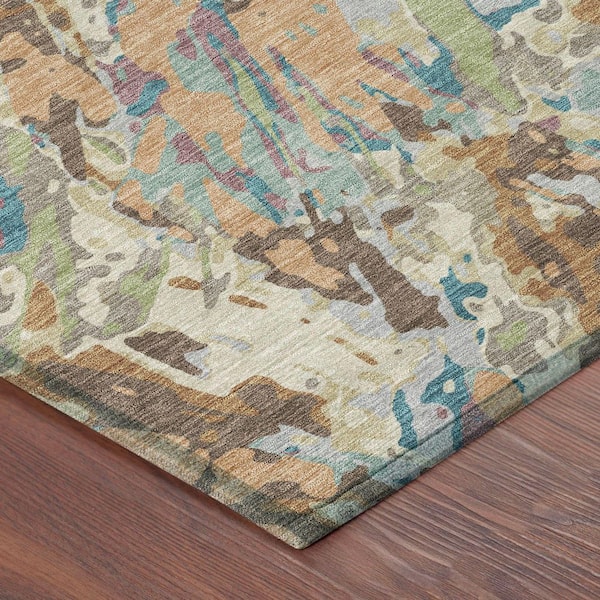 Chantille Machine Washable Indoor/Outdoor Abstract ACN2441 Copper 8 ft. x 10 ft. Area Rug