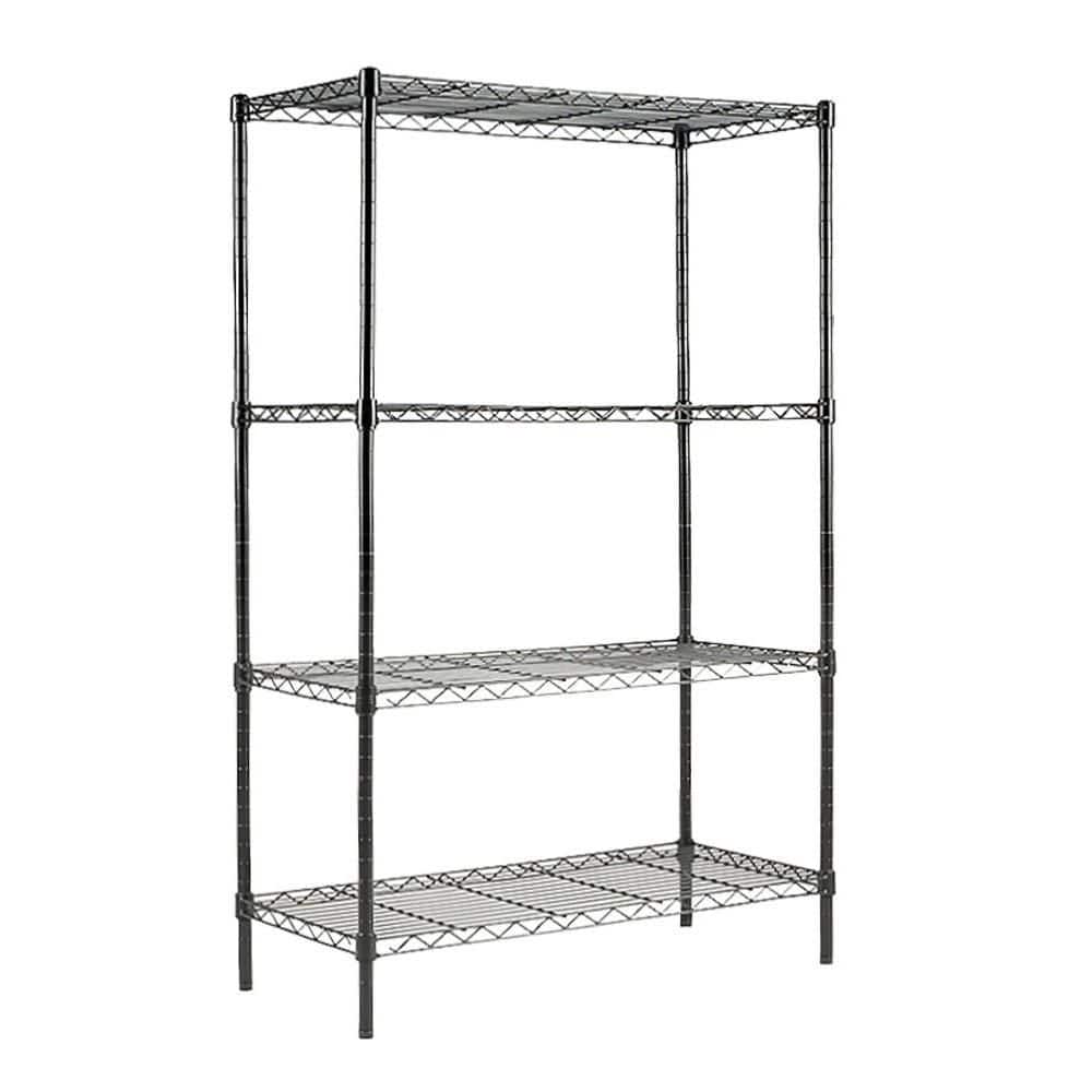 EFINE Black 4-Tier Carbon Steel Wire Garage Storage Shelving Unit