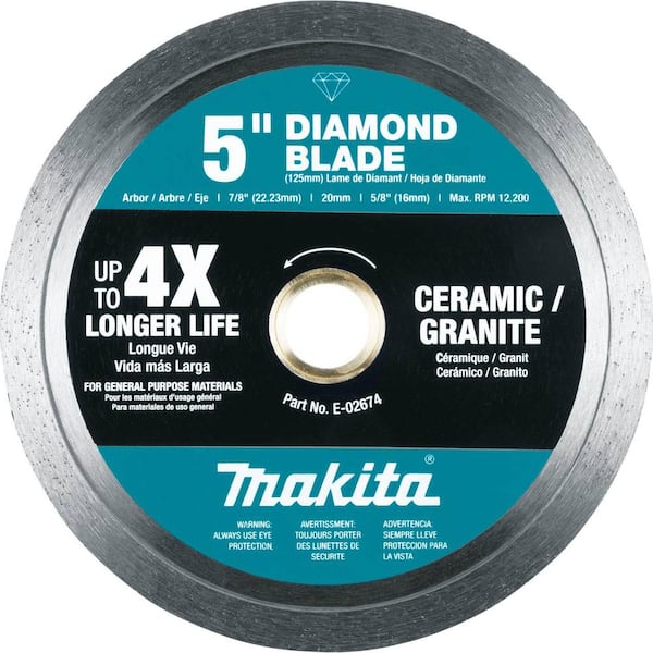 Makita 5 in. Diamond Blade, Continuous Rim, General Purpose
