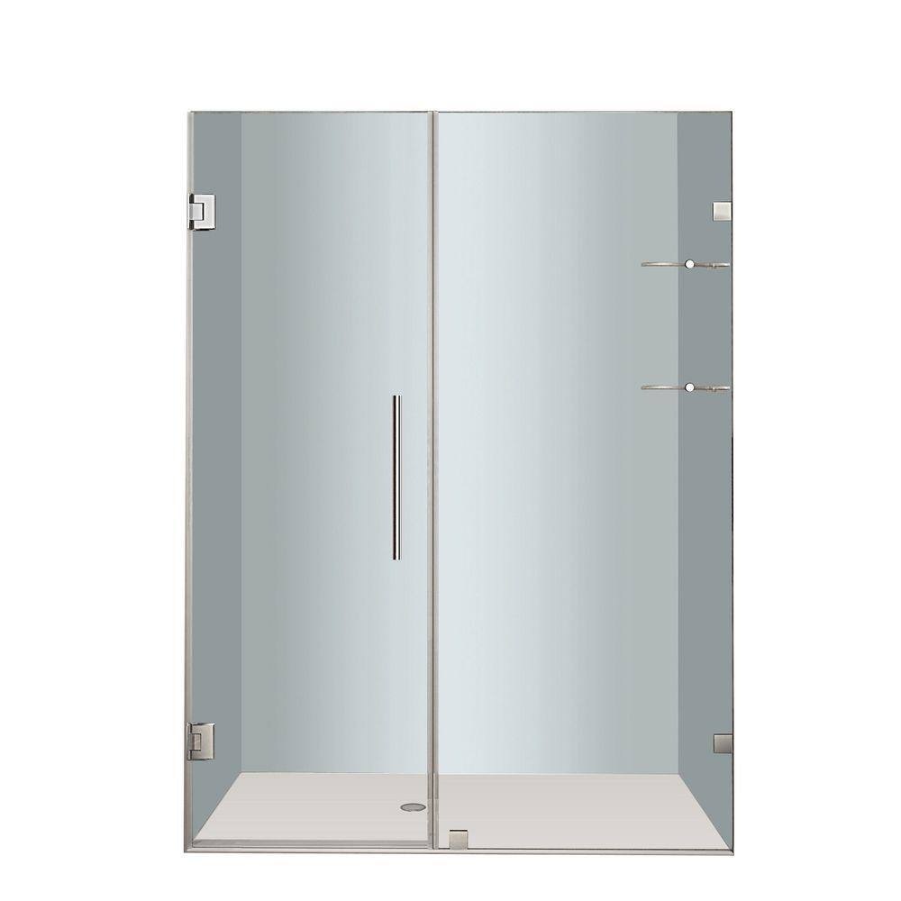 Nautis GS 57" x 72" Frameless Clear Glass Hinged Shower Door