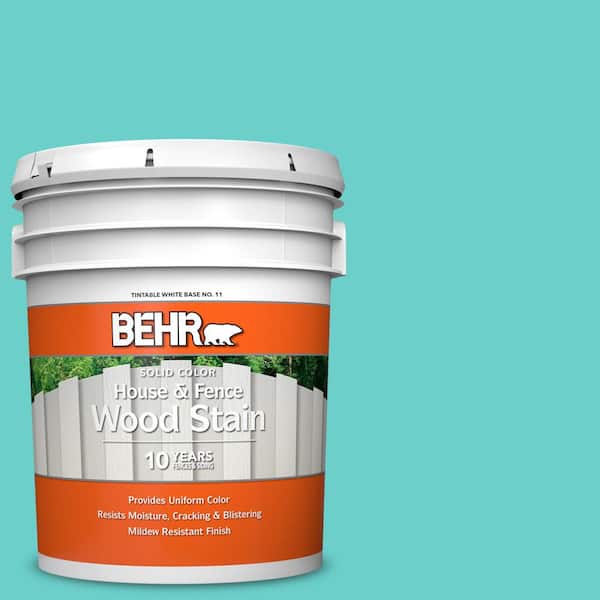 BEHR 5 gal. #P450-4 Hidden Sea Glass Solid Color House and Fence Exterior Wood Stain