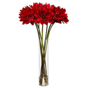 30 in. Lotus Artificial Arrangement in Cylinder Vase