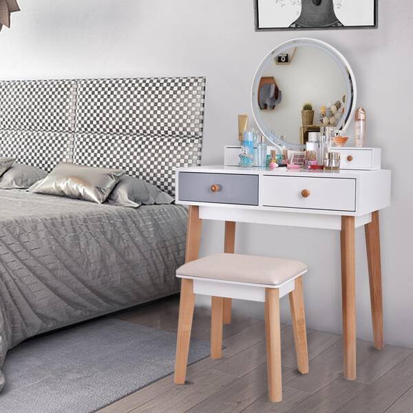 solid wood dressing table white