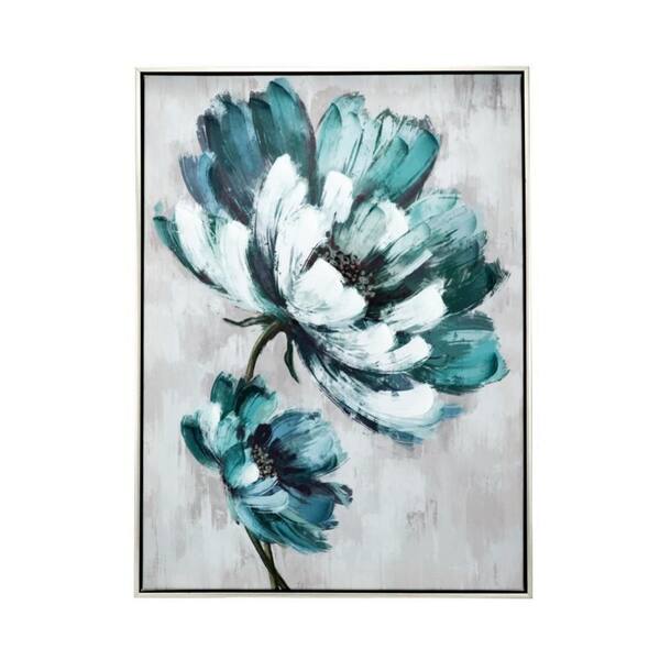 forretning Telegraf værtinde A & B Home Embellished and Handpainted Floral Framed Canvas Nature Wall Art  Print 31.5 in. x 23.6 in. 82826 - The Home Depot