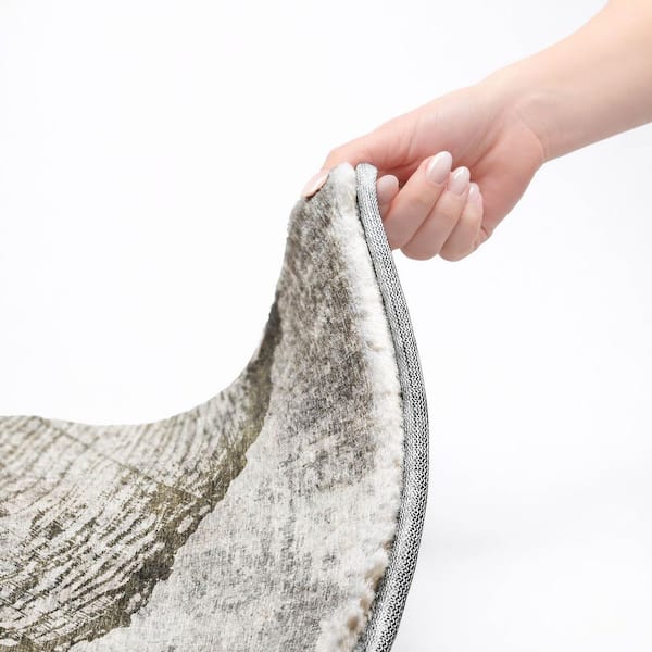 Dream Shag Premium Machine Washable Abstract ADS649 Gray 10 ft. x 14 ft. Area Rug
