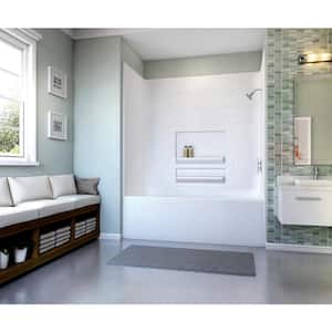 Varia Subway Tile 30 in. x 60 in. x 76 in. AcrylX Acrylic Finished 4-pc. Bath and Shower Kit w/Left Drain in White