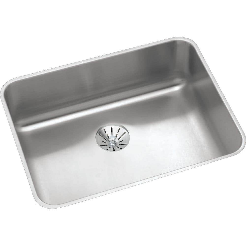 Elkay Lustertone Classic Perfect Drain Undermount Stainless Steel 24 In   Stainless Steel Elkay Undermount Kitchen Sinks Eluhad211545pd 64 1000 