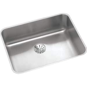 Lustertone 24in. Undermount 1 Bowl 18 Gauge Stainless Steel Sink w/ Accessories