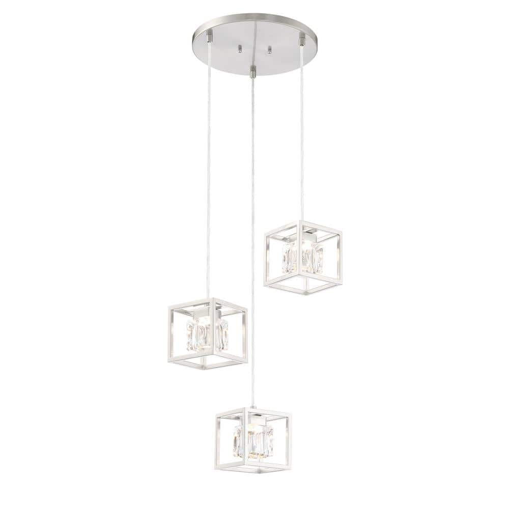 San Marin 35-Watt Integrated LED Brushed Nickel Square Mini