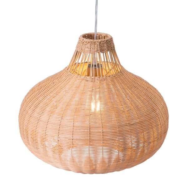 ZUO Vincent 1-Light Natural Pendant with Polyester Shade
