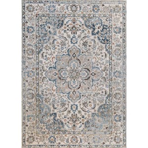 BASHIAN Ashland Ivory 8 ft. x 10 ft. (7 ft. 6 in. x 9 ft. 6 in.) Floral ...