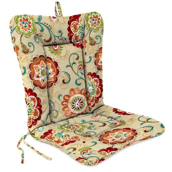 Jordan Manufacturing 21 in. L x 38 in. W x 3.5 in. T Outdoor Wrought Iron Chair Cushion in Fanfare Sonoma