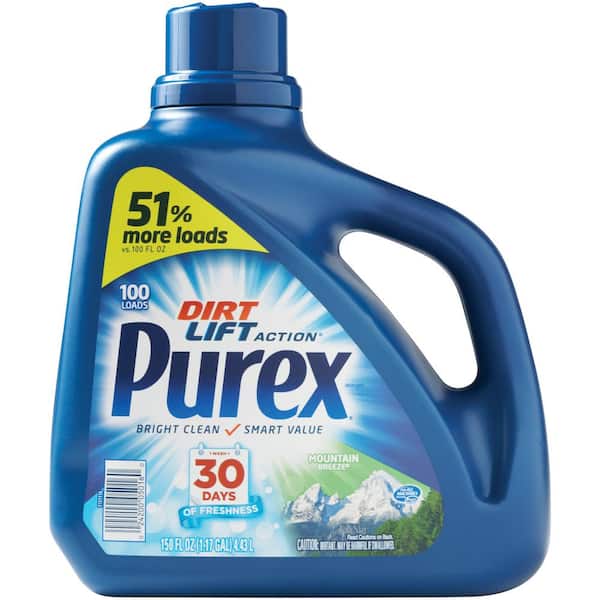 PUREX Laundry Detergent: High Efficiency (HE), Jug, 150 oz, Liquid,  Mountain, 4 PK