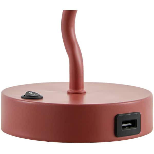 Begonia 20 in. H x 12.5 in. W Cottage Accent Table Lamp, Red
