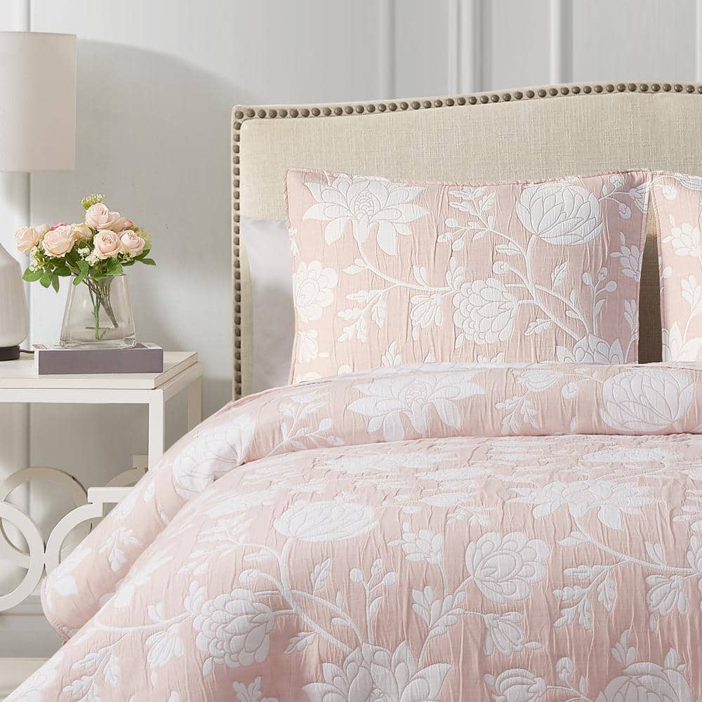 Rosewood Estate Pink Floral Cotton Blend Quilt Set