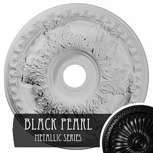 2-1/2 in. x 23-3/8 in. x 23-3/8 in. Polyurethane Granada Ceiling Medallion Moulding, Black Pearl