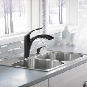 Mistos Single-Handle Pull-Out Sprayer Kitchen Faucet in Matte Black