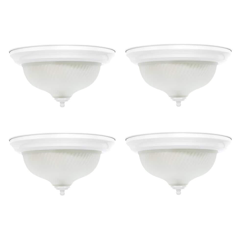 11 in. 2-Light White Flush Mount (4-Pack) price history on PriceWatchPro