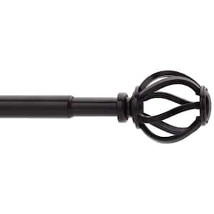 28 in. - 48 in. Telescoping 5/8 in. Single Curtain Rod Kit in Oil-Rubbed Bronze with Cage Finials