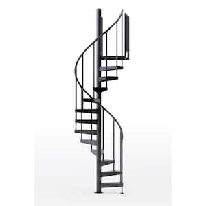 Condor Black Interior 42 in. Diameter Spiral Staircase Kit, Fits Height 85 in. to 95 in.