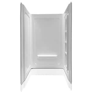 Rose 48 in. x 36 in. x 74 in. 3-Piece DIY Friendly Alcove Shower Surround in White