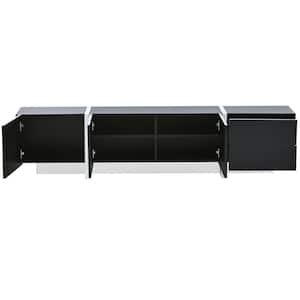 Black TV Stand Fits TV's up to 80 in. with High Gloss UV Surface