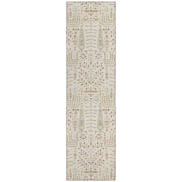 Chantille Machine Washable Indoor/Outdoor Abstract ACN3118 Cream 2 ft. x 7 ft. Runner Rug