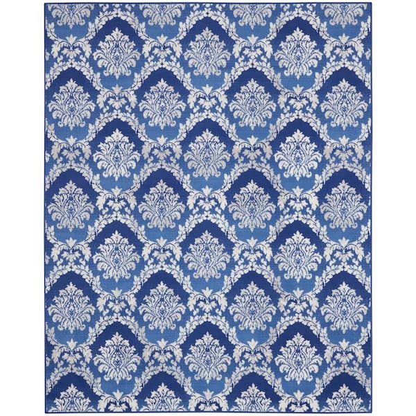 Nourison Whimsicle Blue 7 ft. x 10 ft. Floral French Country Area Rug