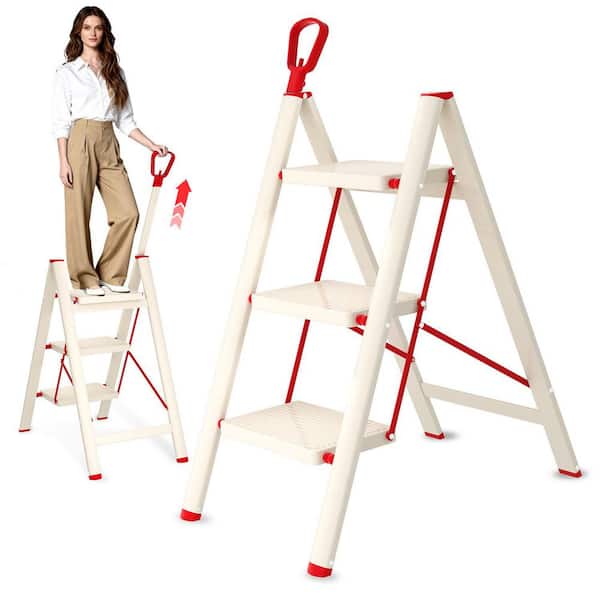 Natural  Buildings「The Ladder」 美麗装丁 Silverpark 4 ft. Carbon Steel Portable Step Ladder (9 ft. Reach