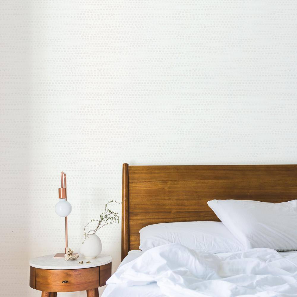 Light Tan Moire Dots Vinyl Peel and Stick Wallpaper