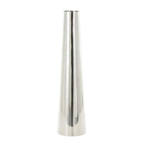 Litton Lane Silver Minimalistic Tall Floor Cone Stainless Steel Metal ...