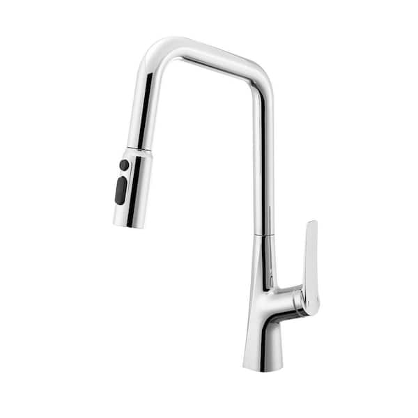 16.7 in. H Pull Down Sprayer Kitchen Faucet with 3 Function in Chrome