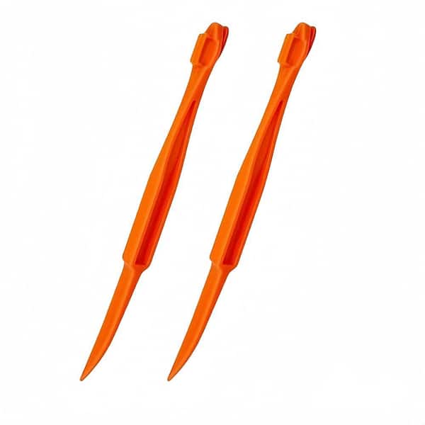 Plastic Peeler with Citrus Remover, Easy Open, Peel Cutter for Orange, Lemon, Citrus, Vegetable, Fruit, Orange (2-Pack)
