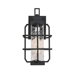 1-light sand texture black, light texture outdoor induction wall lamp frame wall lamp, bulb not included