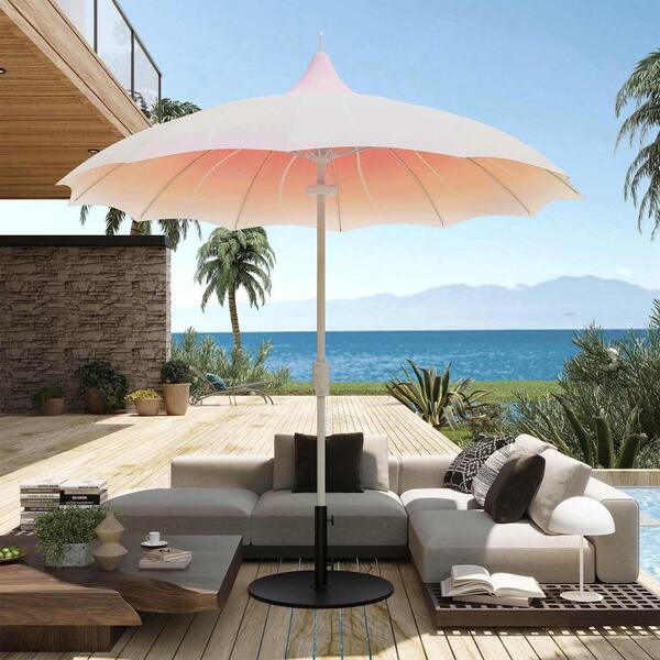 10 foot wide rectangular offset patio umbrella with solar lights Elm 10 ft. Outdoor / Patio Cantilever Hanging Umbrella main image 1