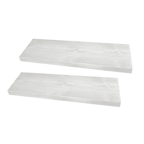 Unbranded 24 in. W x 6.7 in. D White Floating Shelves Decorative Wall Shelf (Set of 2)