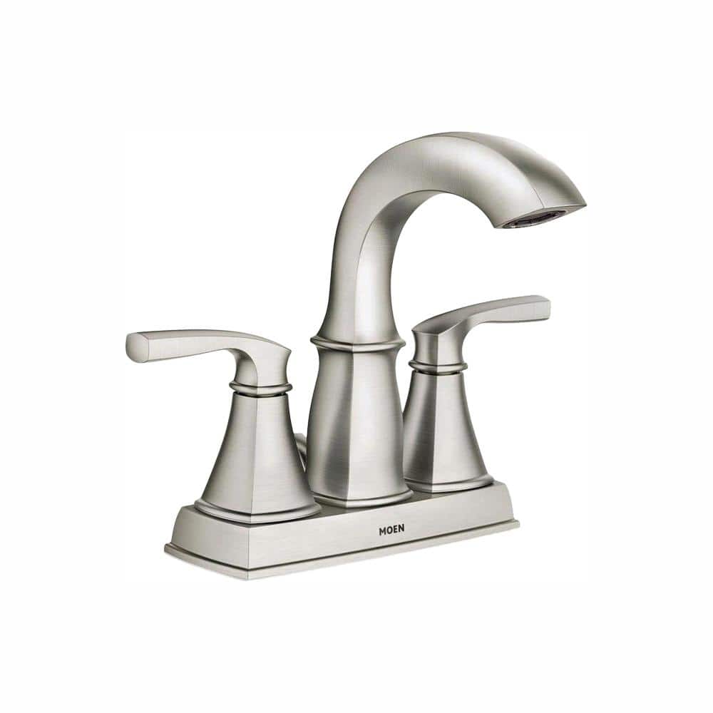 Moen Hamden Spot Resist Brushed Nickel Two-Handle 4-inch Centerset Bathroom  Faucet, 84300SRN 並行輸入品