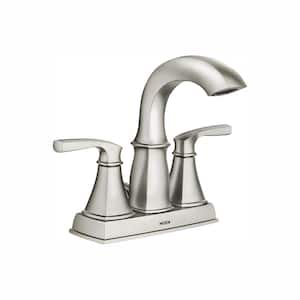 Hensley 4 in. Centerset 2-Handle Bathroom Faucet in Spot Resist Brushed Nickel
