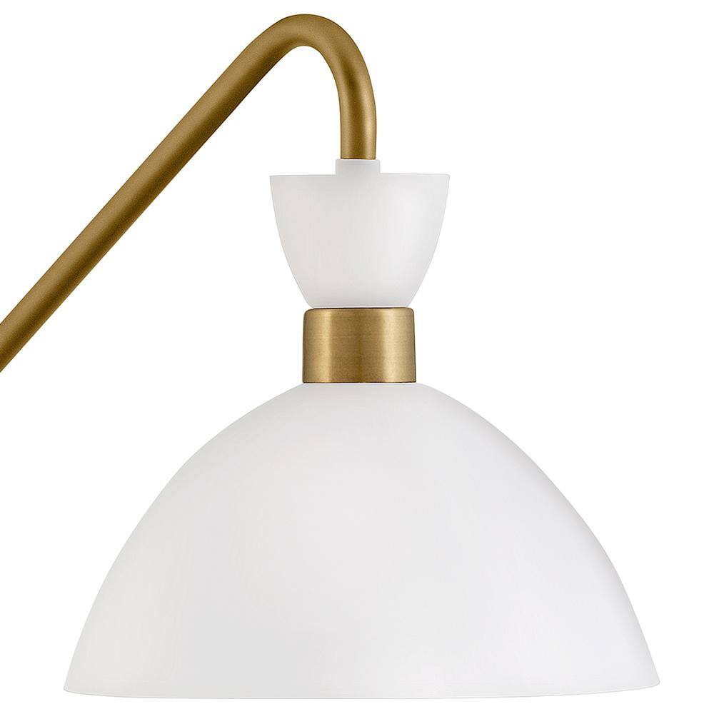Simon Matte White & Heritage Brass Adjustable 1-Light Sconce