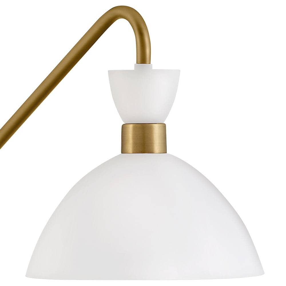 Simon Matte White & Heritage Brass Adjustable 1-Light Sconce