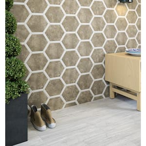Marcotto Panal Terra with Calacatta Gold Picket 8-5/8 in. x 9-7/8 in. Porcelain Floor and Wall Tile (8.064 sq. ft./Case)